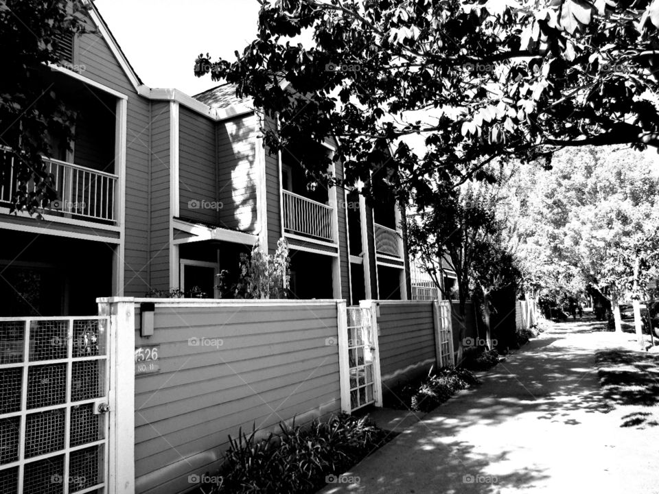 black and white architecture. in downtown Sacramento taking pictures