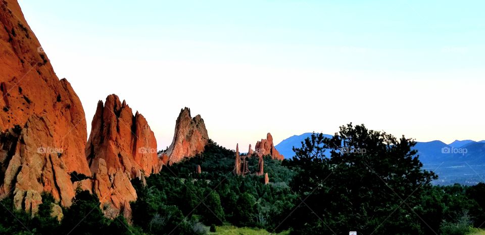 sunset at Garden of the gods Colorado Spring