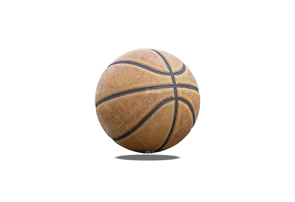 Basketball leather on a white background with clipping path.