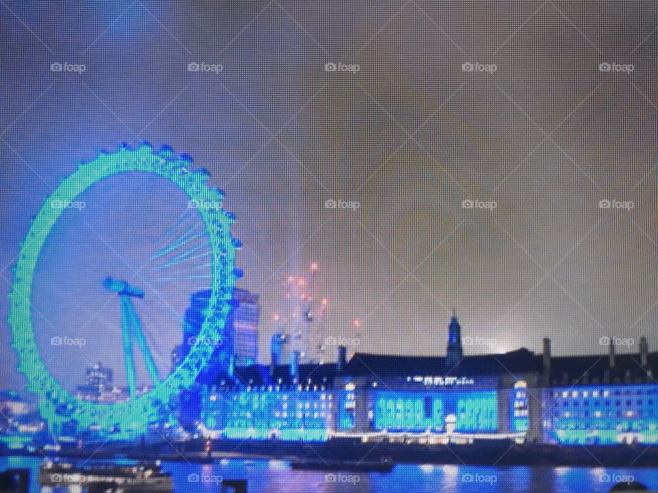 paisagem  noturna com luzes