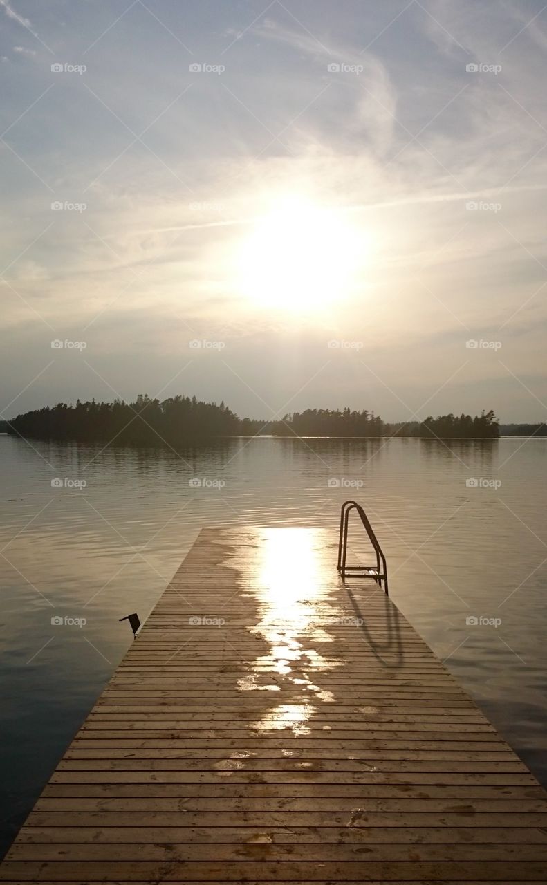 After a Evening bath. After a late bath in a lake 