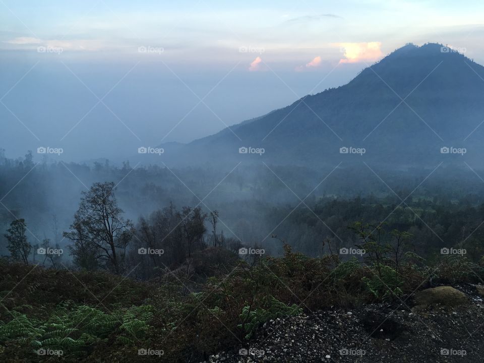 East Java Cloud Mist and Mountain 