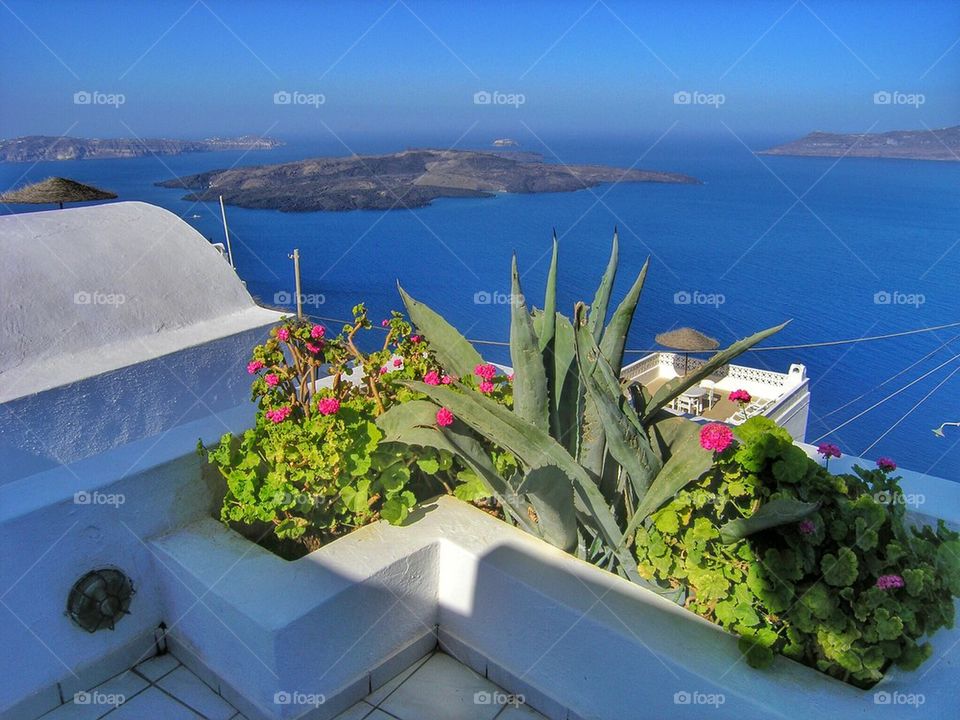 Beautiful view over the caldera at Santorini