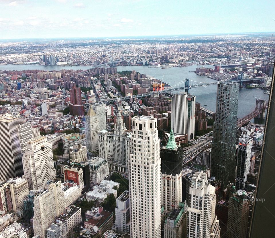 NYC overlook at the top of the World Trade Center 