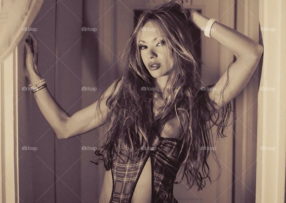 girl evening long hair mono by severina1