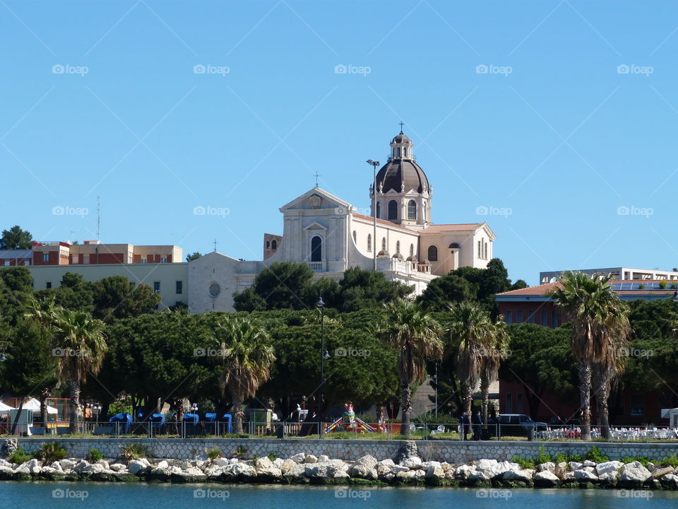 church view from cagliari port