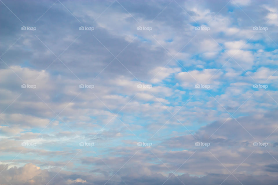 The beauty of the evening sky with clouds