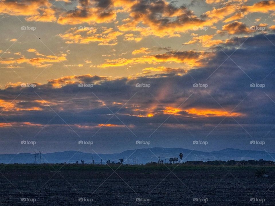 agriculture sunrise sunset sky clouds