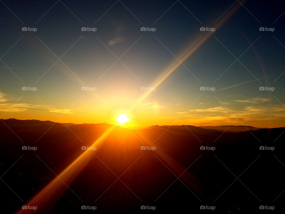 Sunset over the north Carolina mountains