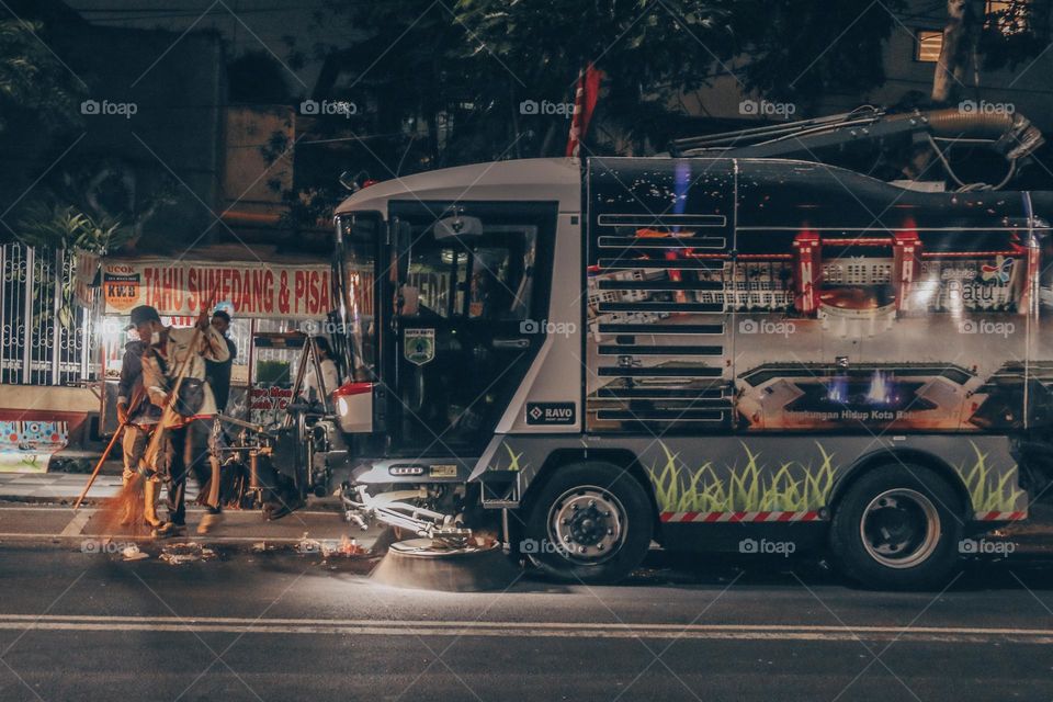 night time shift work with team