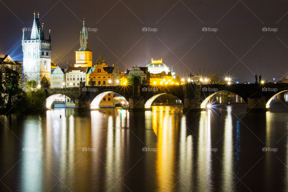 Charles Bridge at night