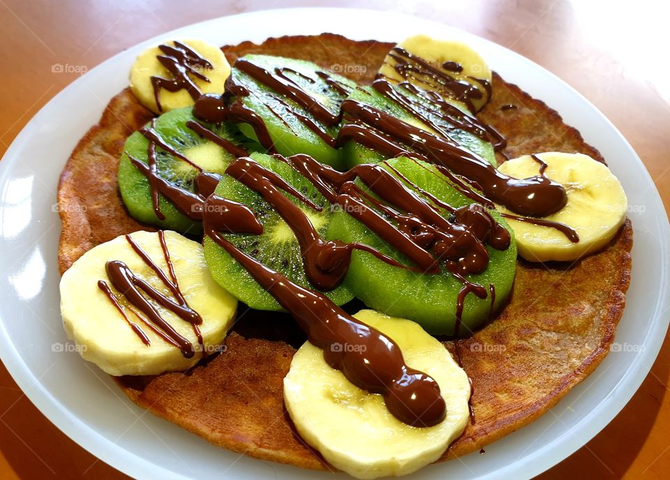 Pancake#fruits#chocolate#dessert#delicious