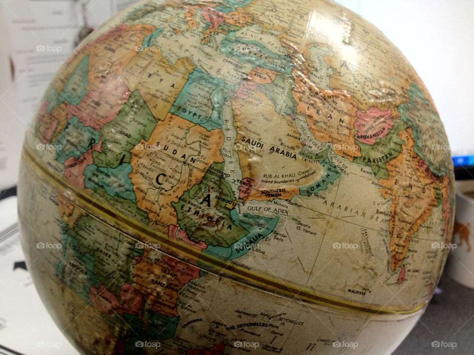 vintage earth globe map by emmanuelgr