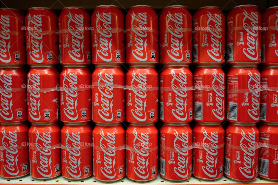 Coca Cola on a shelf at a local supermarket in Mallorca.