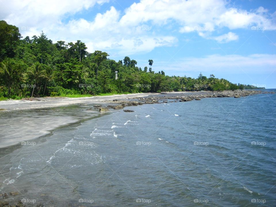 Beach in Lower Waropen, Papua, Indonesia