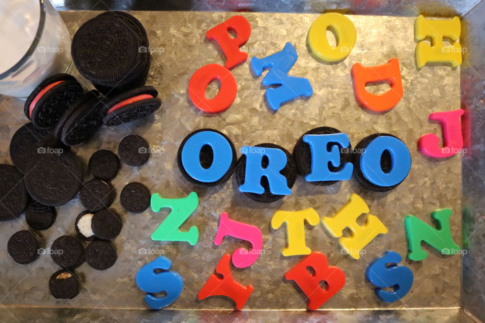 Oreo- snacking on Oreos during playtime. 