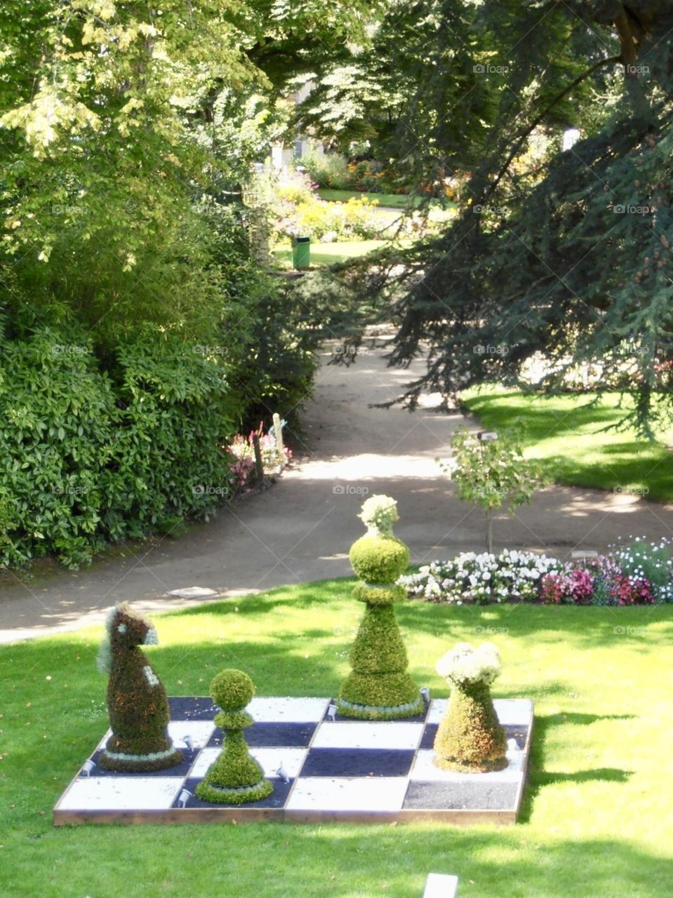Chess garden in Normandy France 