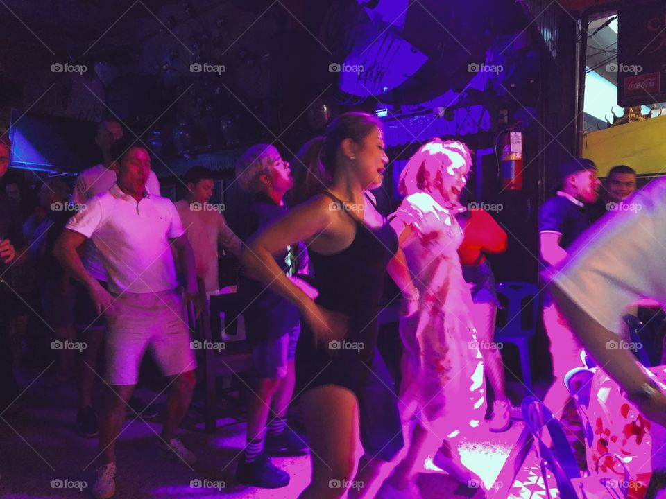 They were dancing around and had fun.