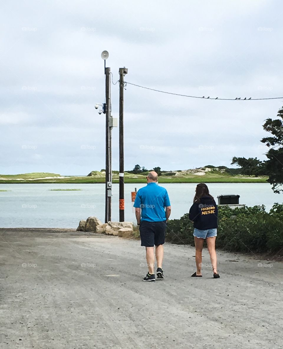 Father and daughter heading to the beach.  It was still early morning so we had the place to ourselves for a little while. 