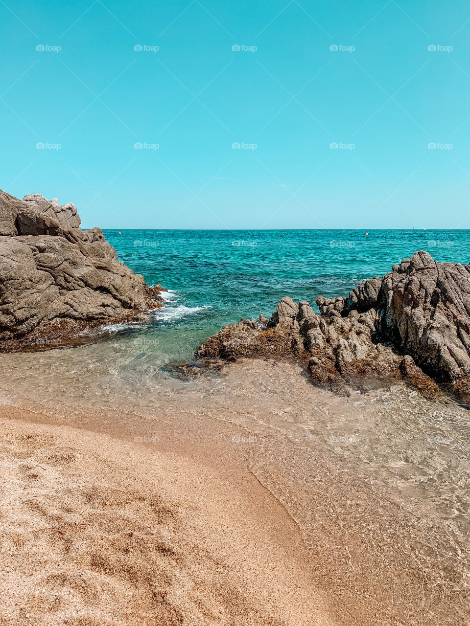 Seashore of costa brava during day 