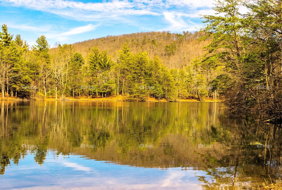 Mountain lake and reflections
