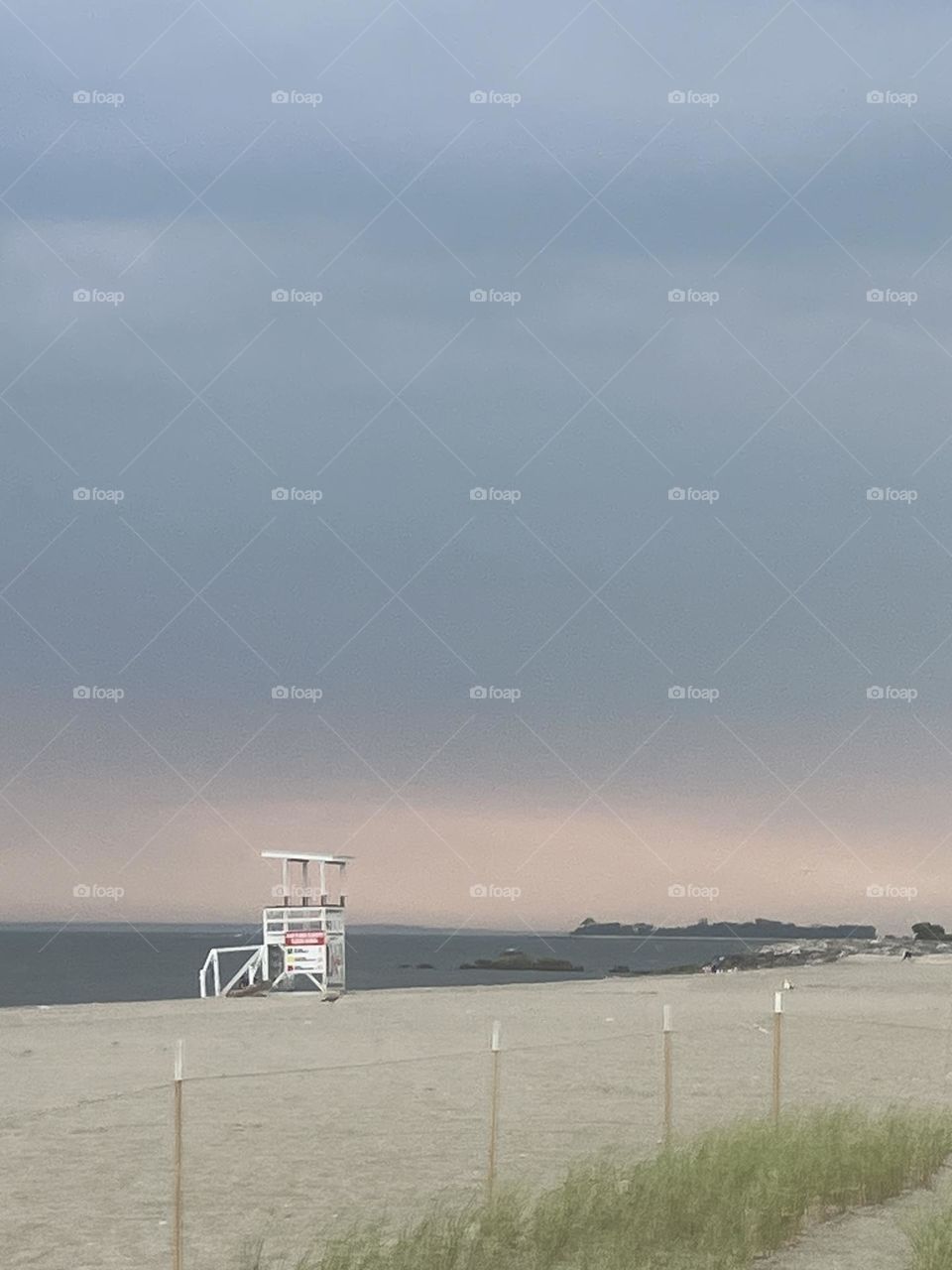 Clear Lifeguard hut beach landscape 