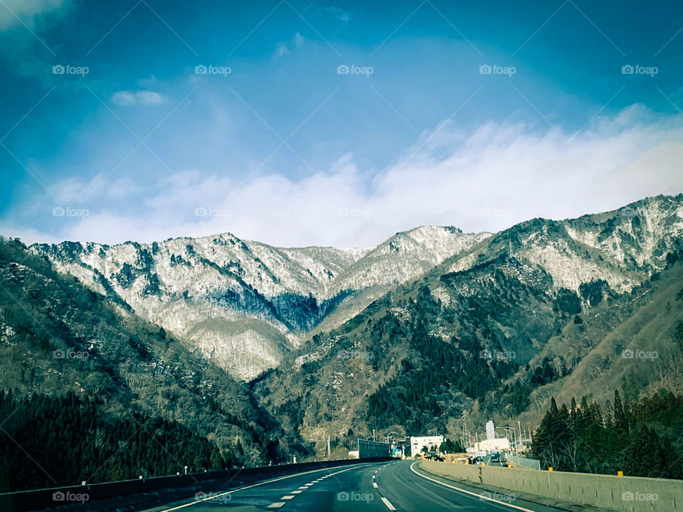 amazing highway with mountain