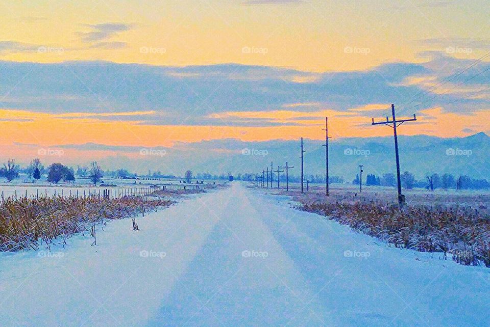 sunrise winter tracks