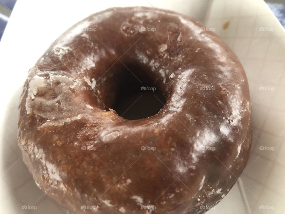 Chocolate glazed donut from the original donut shop