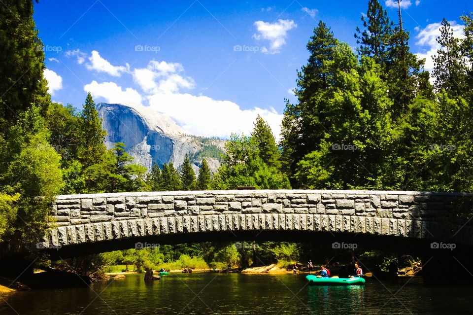 View of bridge over lake