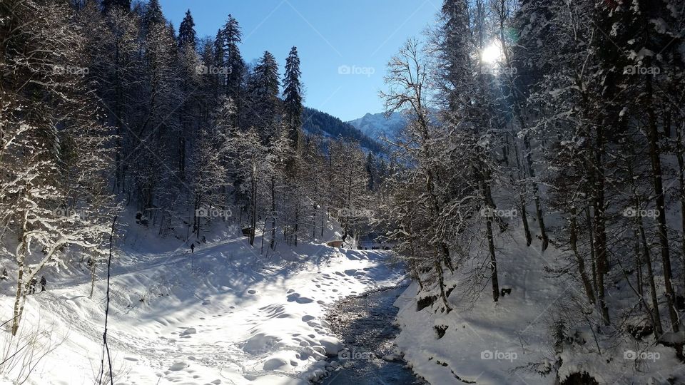 Winter landscape in Garmisch-Partenkirchen / Germany 