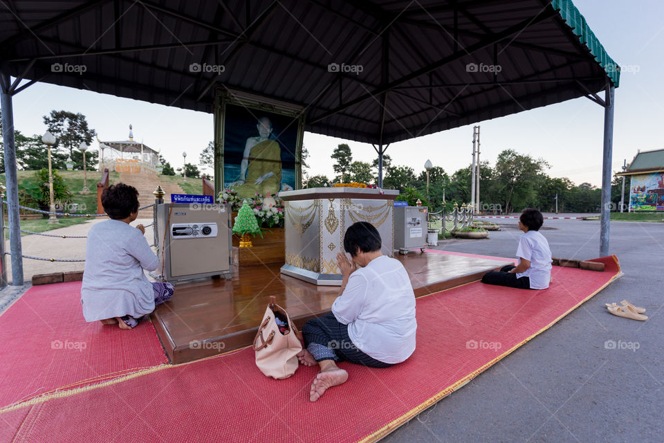 People pray in the temple 