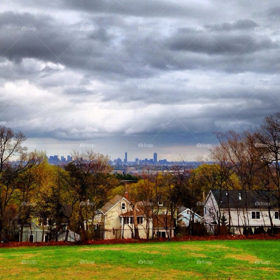 Boston skyline from Arlington, MA