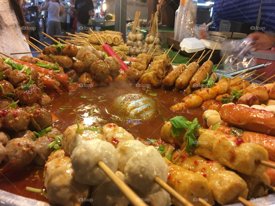 Delicious array of foods in Thailand night market