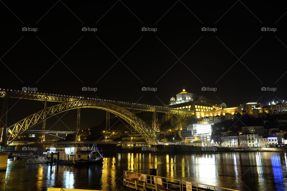 View of Porto (Portugal) at night