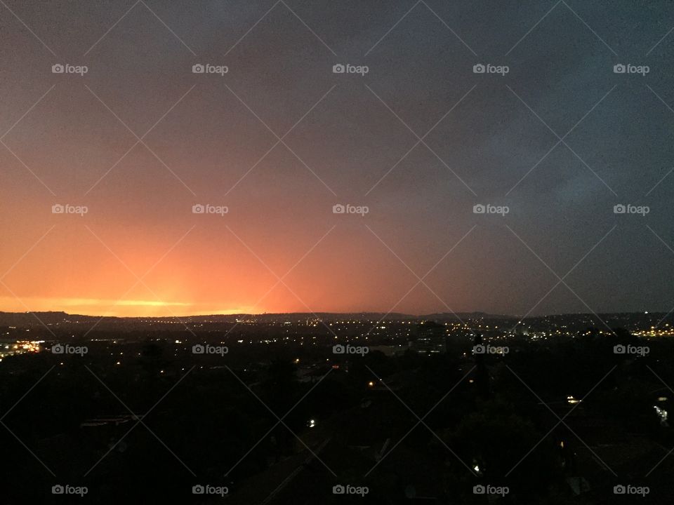 Beautiful Sunset over Johannesburg South Africa 