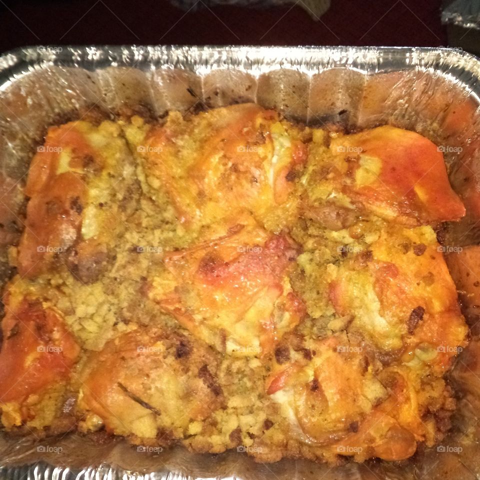 chicken thighs and cornbread stuffing