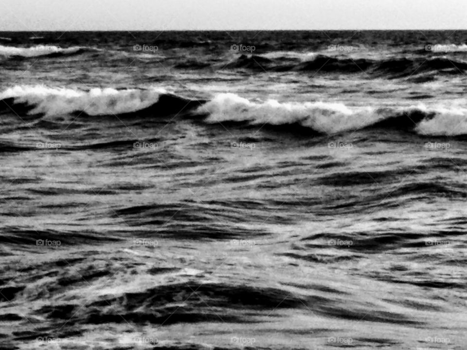 Choppy Pacific Surf in Monochrome