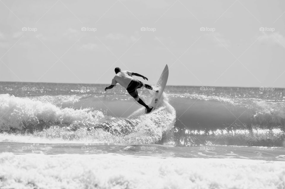 Surfer Cut Back Black and White
