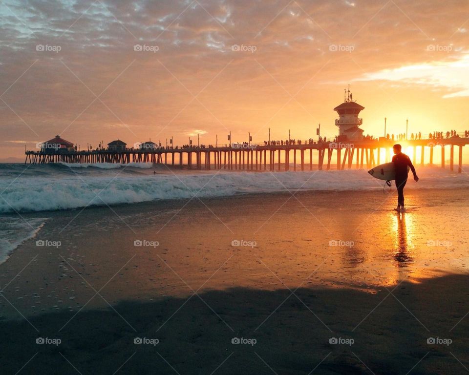 Huntington Beach Pier Sunset Beach.