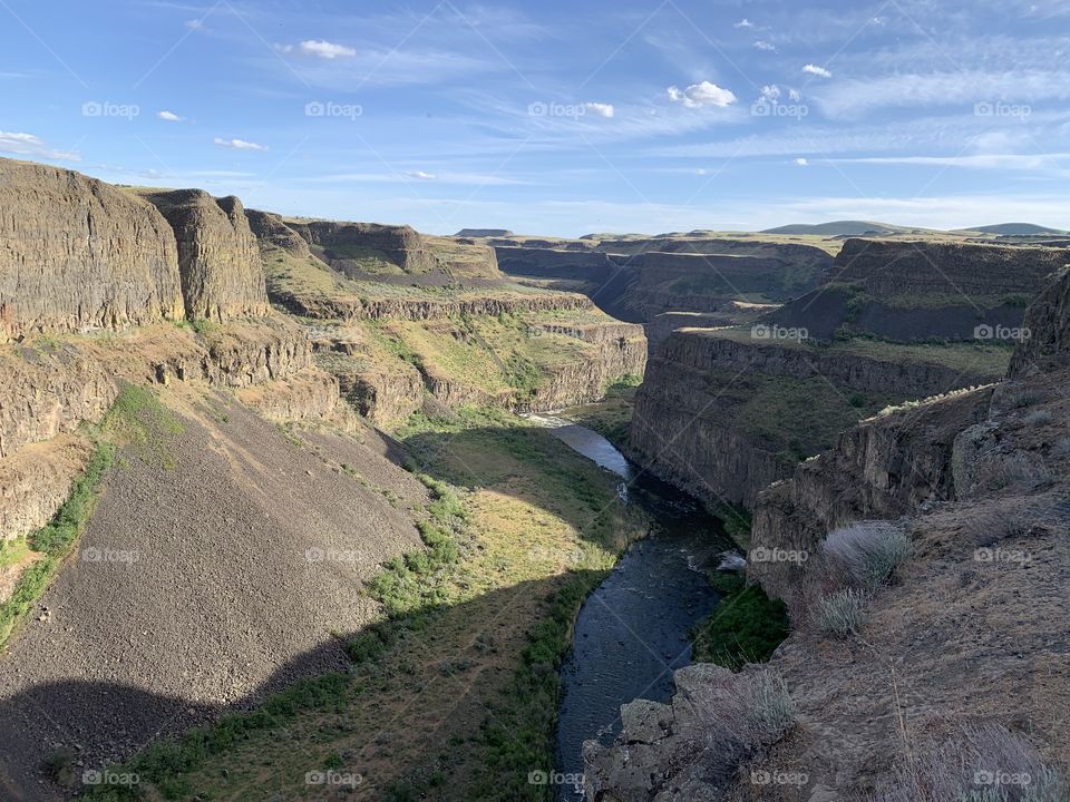 River flowing through the canyon 