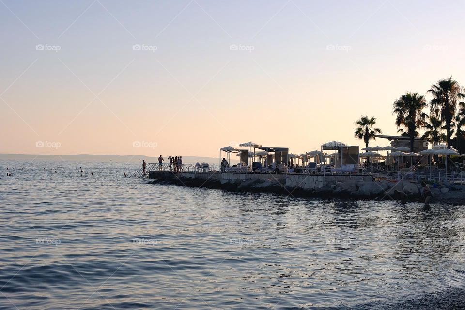 Beach in sunset