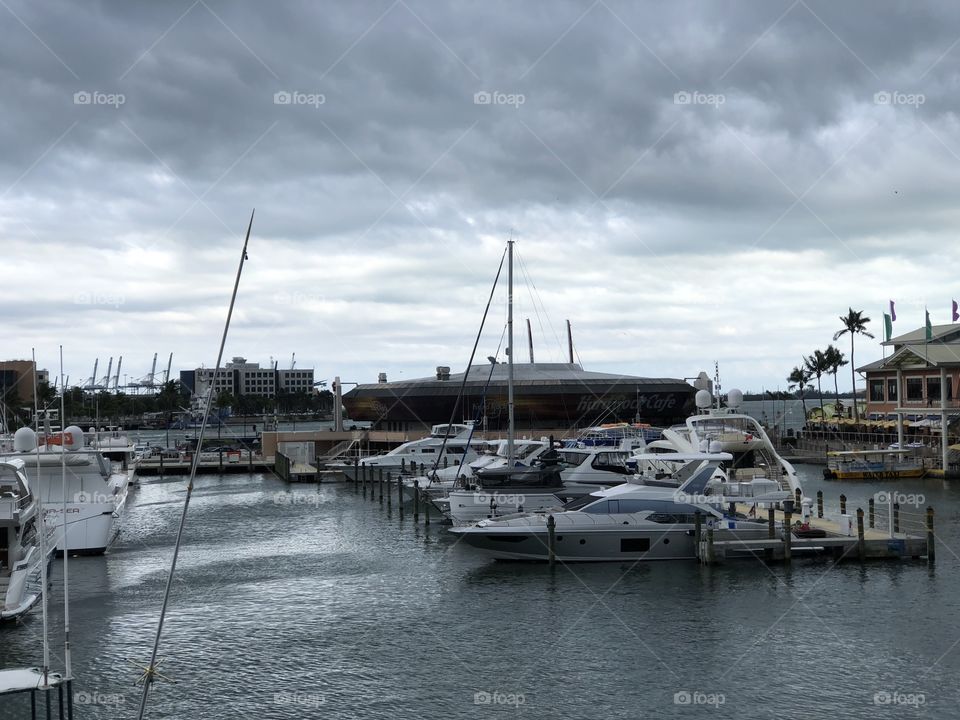 Cloudy sailboat day