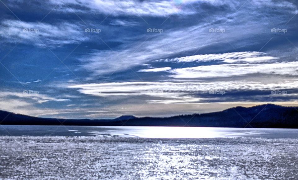 ice and clouds, Diamond Lake, Southern Oregon