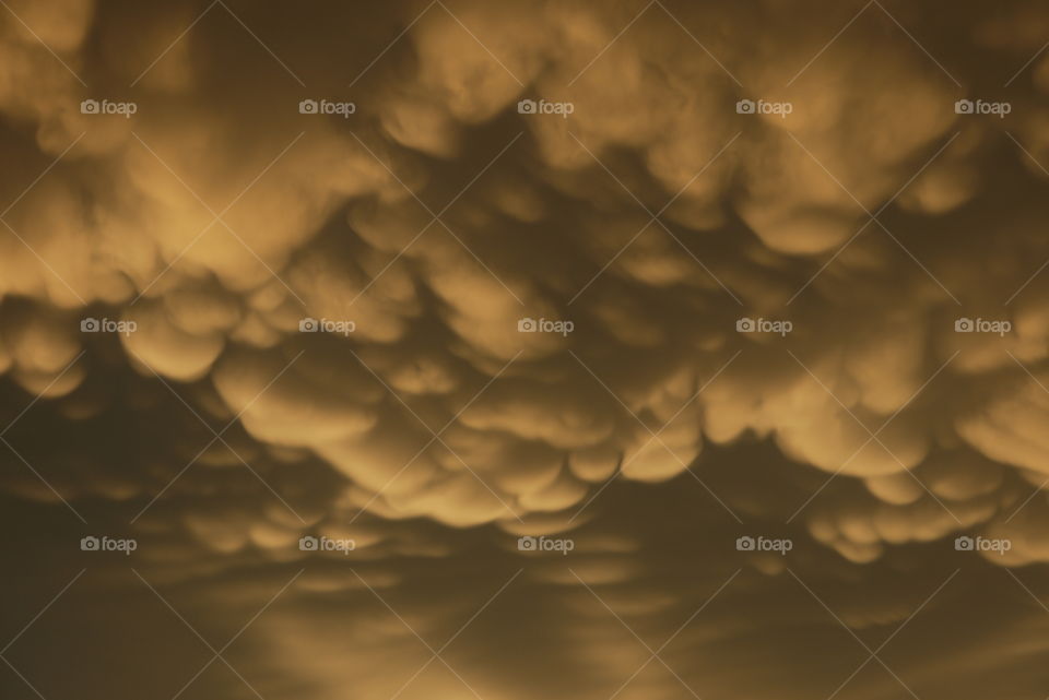 Mammatus clouds in sepia tone