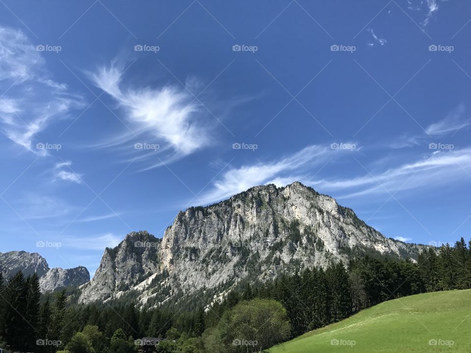 Mountain in Styria, Austria - this mountain stays behind the famous green lake in Austria. The landscapes are unique in Austria and the perfect way to hiking and get out of the city.