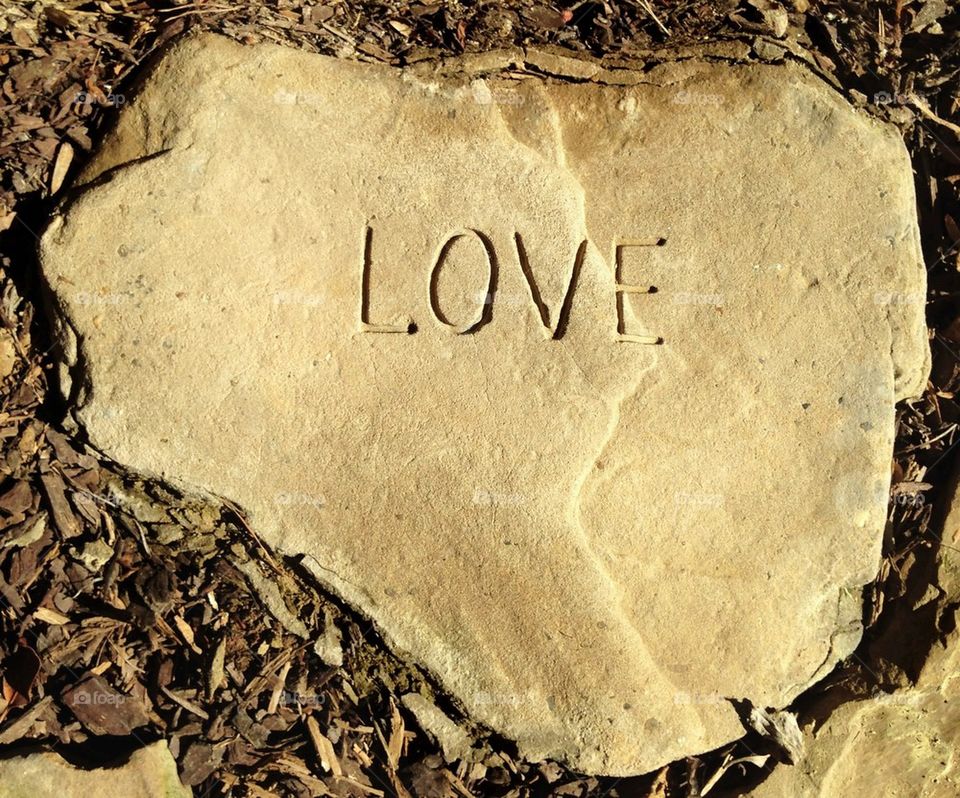 "Love "  garden rock