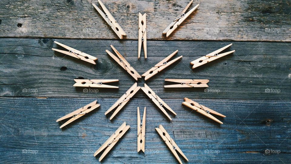 Wooden clothespins