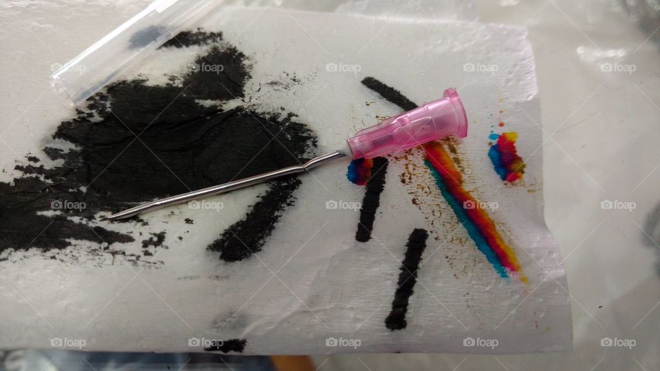 Recargas de tintas de cartuchos para impressoras.