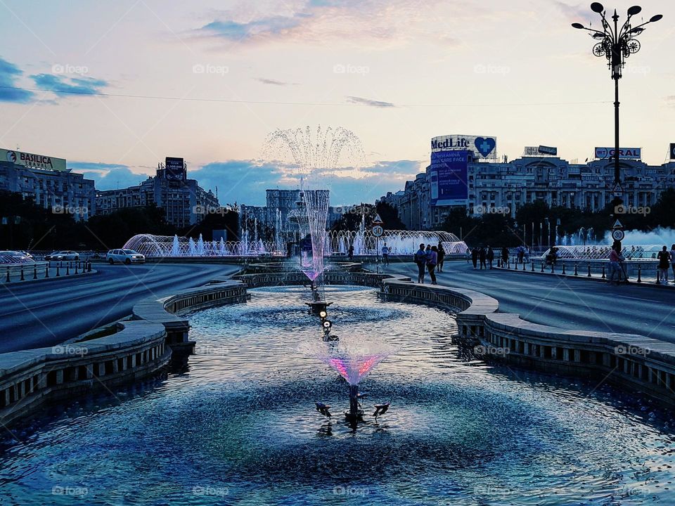 the artesian fountains in Bucharest